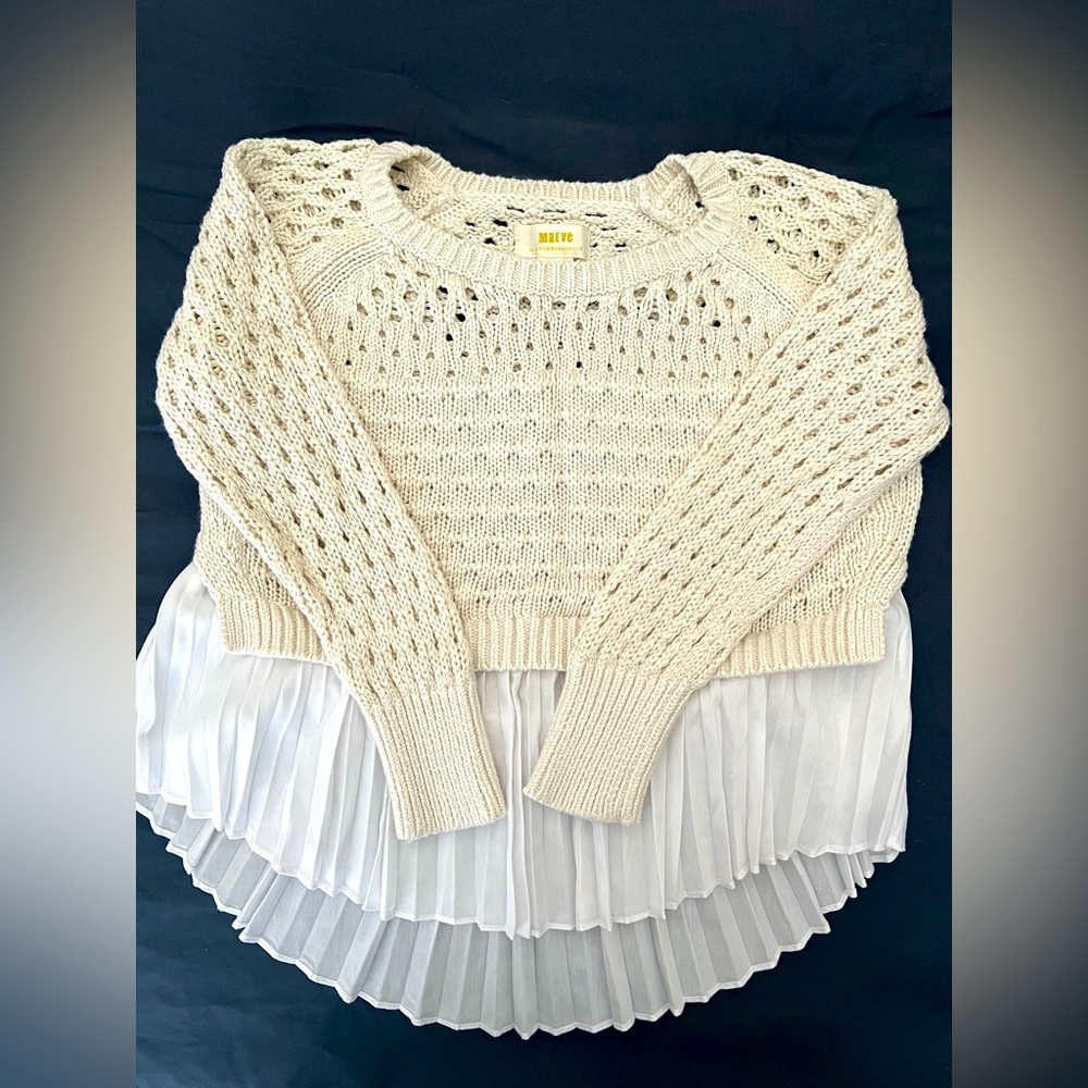 Maeve Layered Pleated Sweater